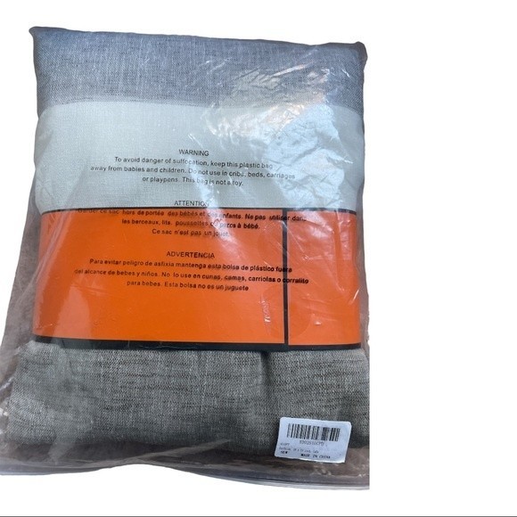 Elevate Your Space with Grey Tan Cream Stripe Sheer Window Curtains 58x … - Picture 6 of 7